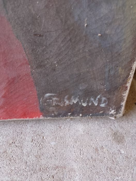 2броя огромни маслени картини доста стари с подпис