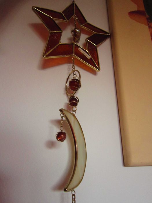 Steaua Craciunului cadou rar stil Tiffany Suncatcher Germany 1980