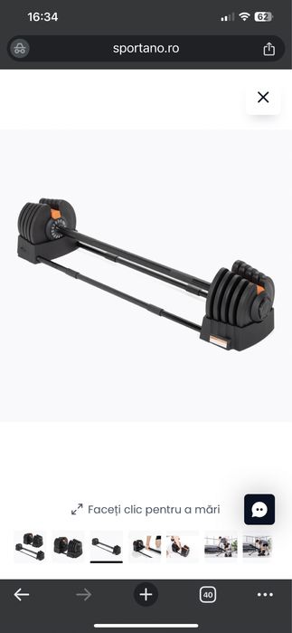 Vand gantera si bara greutati TREXO kilograme ajustabile pana la 40 kg