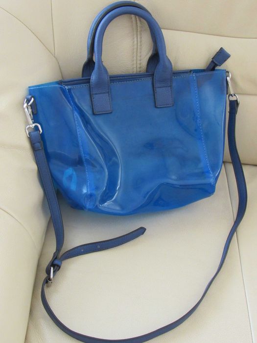 Синя силиконова дамска чанта