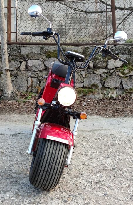 Електрически скутер EcoWay Чопър HR8-1 12A/h батерия бордо цвят