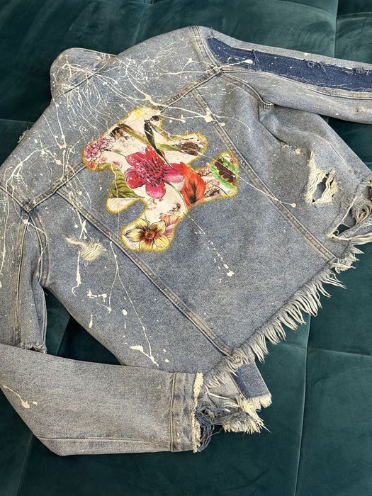 HANDMADE ново деним яке с апликации Zara