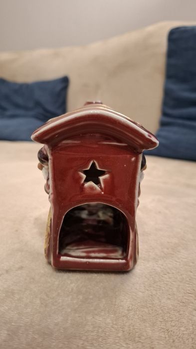 Decoratiune craciun locomotiva cu lumanare