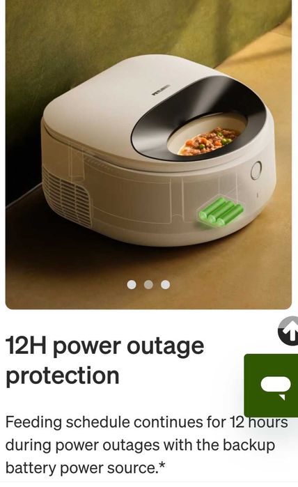 Recipient automat hranire pisici/caței. Temperatura controlata