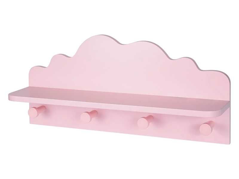 НОВИ! Детска закачалка с рафт 2в1 бял син розов