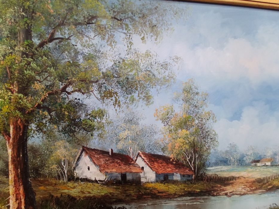 Мащабен белгийски пейзаж от K. Wouters (137х77 см) със сертификат