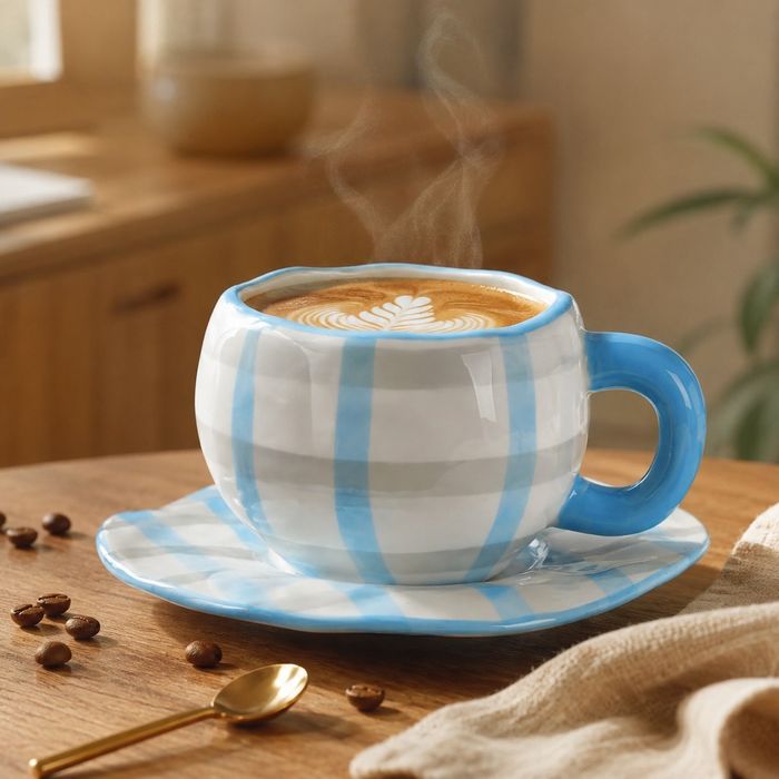 Vand set cană cu farfurie retro 250 ml