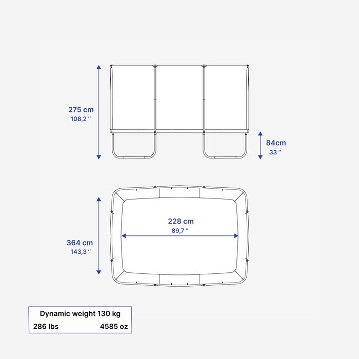 Trambulină Dreptunghiulară Exterior 520 - produs resigilat Decathlon