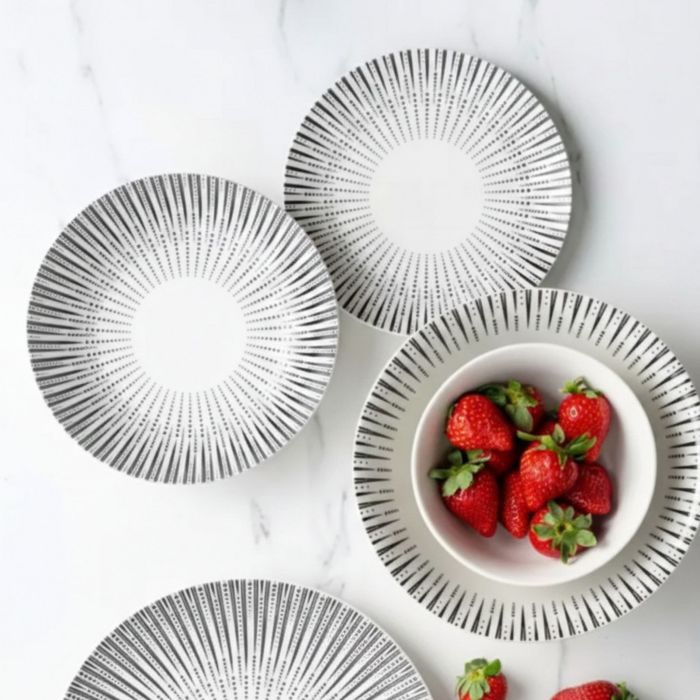 Комплект чинии 24 части с геометричен дизайн – Елегантност за всяка тр