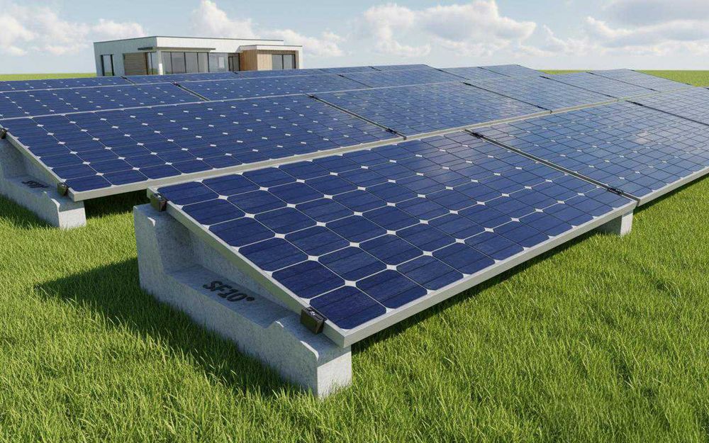 Suport panouri fotovoltaice din beton pentru acoperiș plat sau la sol