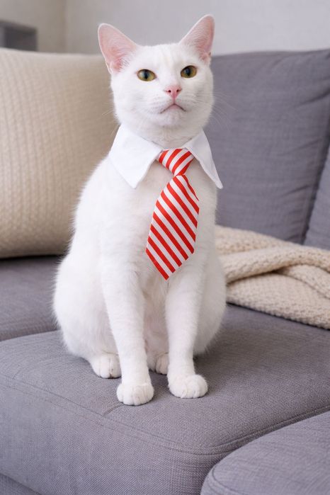 Шикарный белый кот