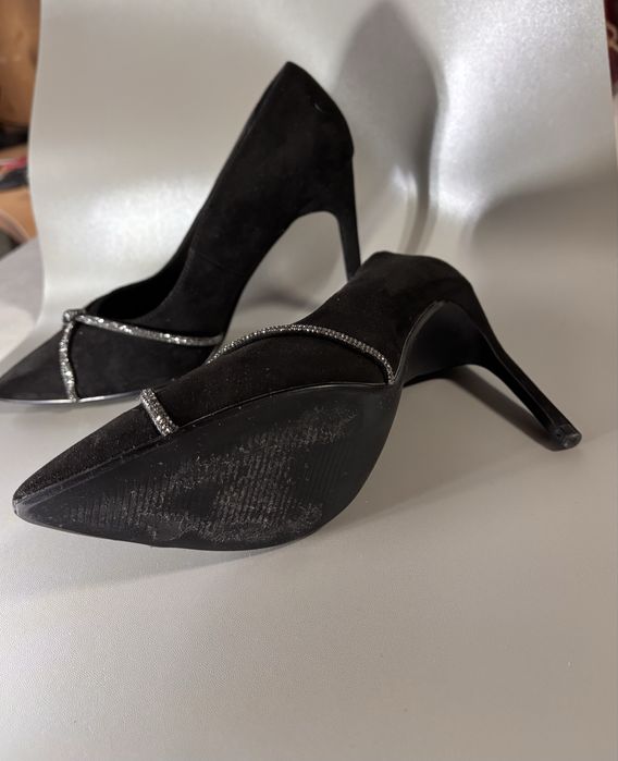 Туфли блестящие и замшевые