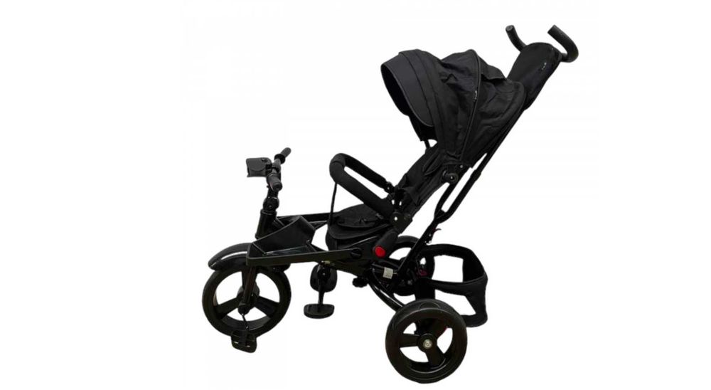 Tricicleta copii cu pozitie de somn muzica / lumini 8 luni-4 ani NEGRU