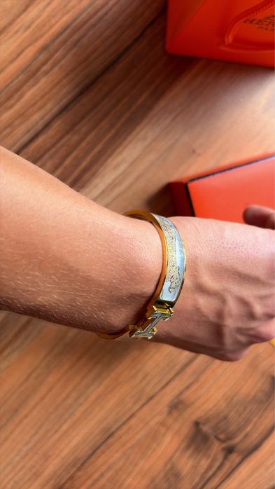 Bratara Hermes H leopard design