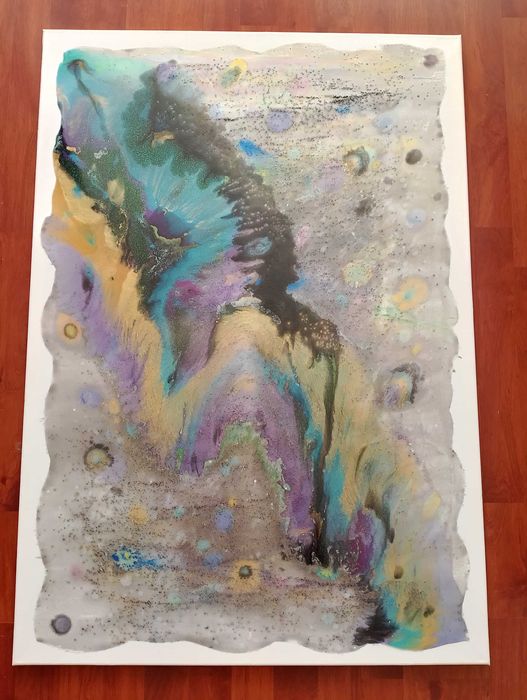 Ръчно рисувана картина от епоксидна смола с размери 100см. на 70см.