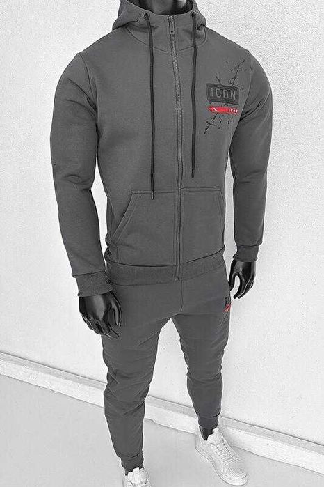 Мъжки ватиран спортен комплект с гумирано лого ICON