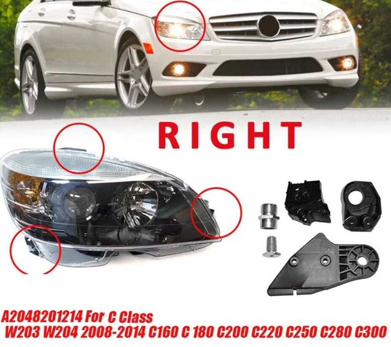 Ремонтен комплект щипки за фар за Mercedes  W204, държач фарове