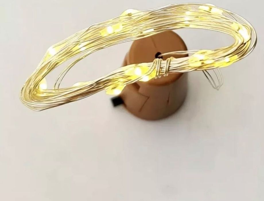 2 x Светеща Тапа за Бутилка с LED Гирлянд Декор
