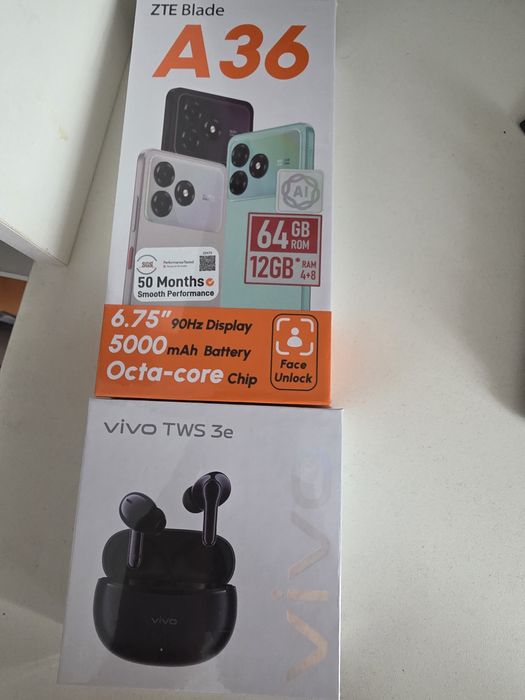 Продам телефон Zte Blade a36 и Наушники виво твс 3е