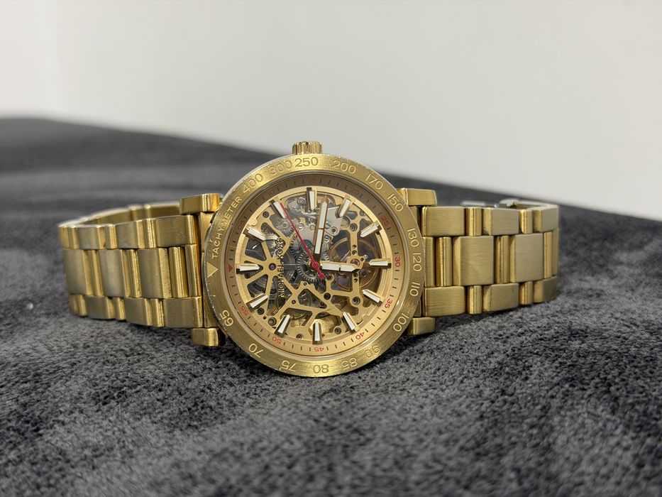 Michael Kors Automatik MK-9035 Gold Tone Автоматичен Часовник Sceleton