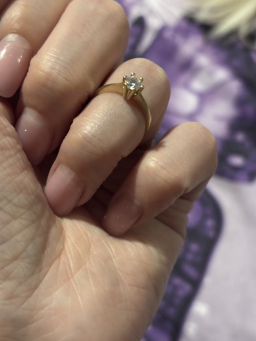 Inel aur 14 k cu zirconiu