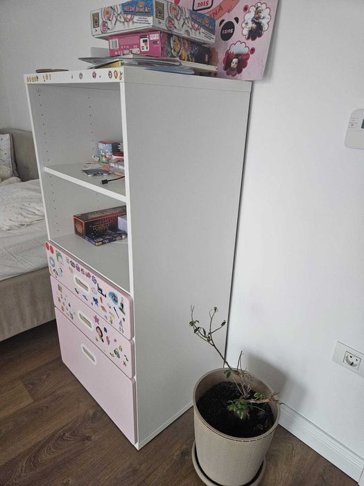 Vand Biblioteca, ikea, alb, 3 sertare, 60x57x123 cm