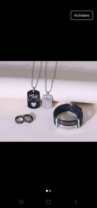 Set brățari +inele + lanț cupluri