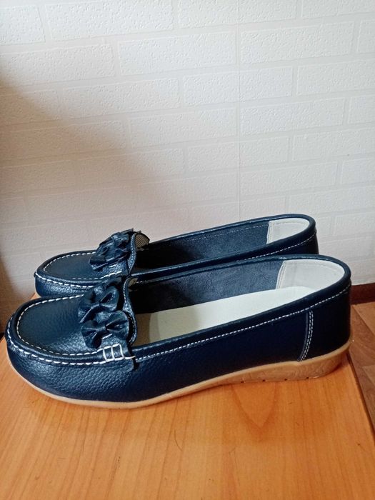 Макасины женские  синие