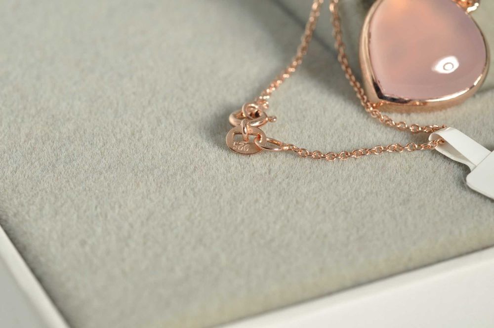 Pandantiv Argint placat Aur roz, Calcedonie 10.40 ct si Morganite