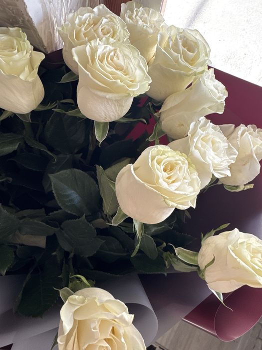 Букет белый роза 21шт