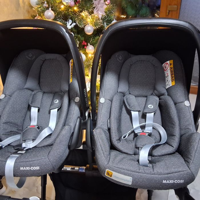 Carucior gemeni bugaboo donkey 5  set 3in1 cu scaune auto