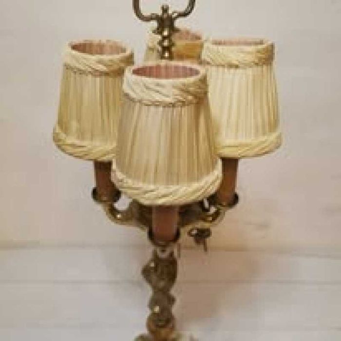 Veioza din bronz solid cu 4 brațe