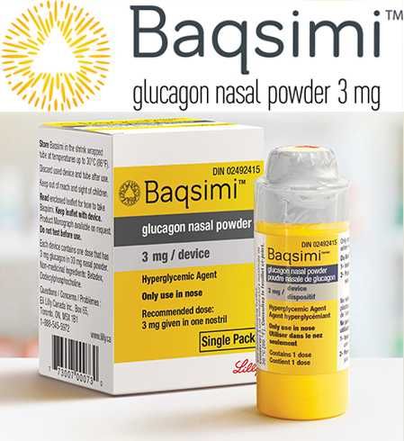 Glucagon spray pentru hipoglicemie /Baqsimi pulbere nazala 3mg