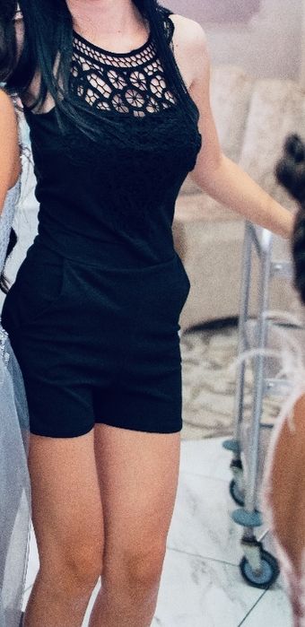 Дамски черен гащеризон