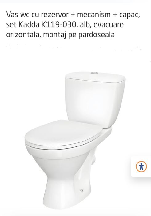 Vas wc cu rezervor + mecanism + capac, set Kadda K119-030