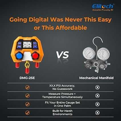 Manometru digital Elitech , R134a R410A R32 auto,  ,HVAC, AC, DMG-2SE