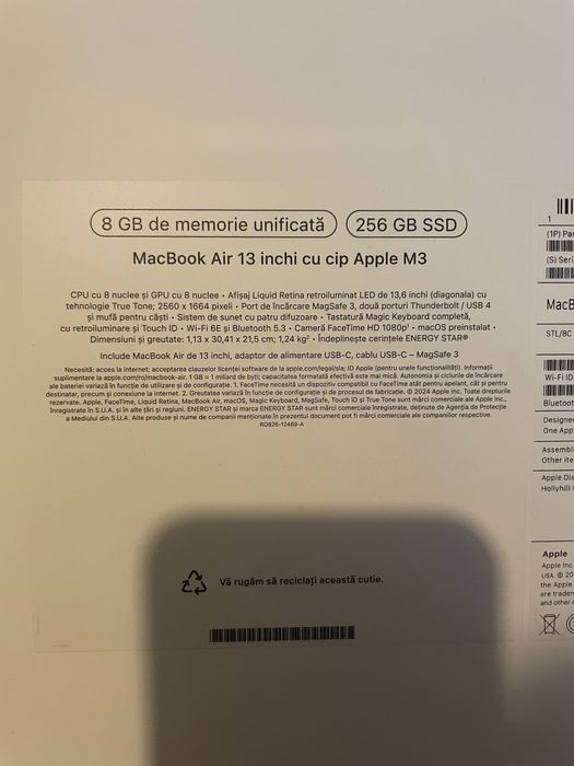 Macbook air Gold - M3 8gb Ram, 256gb