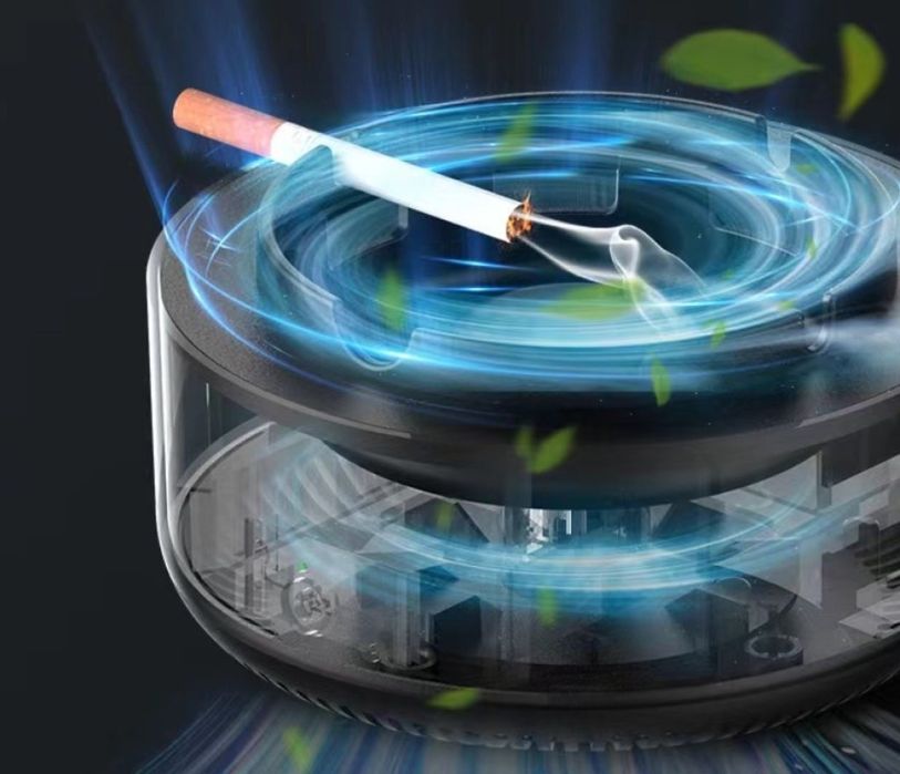 Бездимен пепелник, подходящ за дом, офис, кола, премахва дима