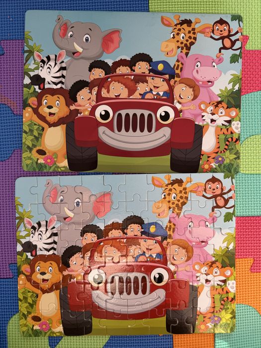 Puzzle copii 4 buc, 60 piese din lemn