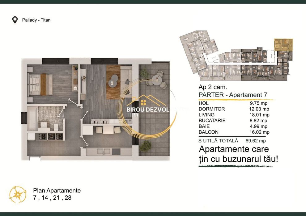 Proiect modern Decomandat Titan Pallady Metrou STB Parcare bonus Promo