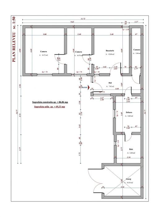Apartament 2 camere, Zona Parneava, Str. Dorobantilor