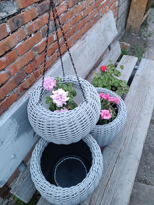 Кашпо из ротанга набор