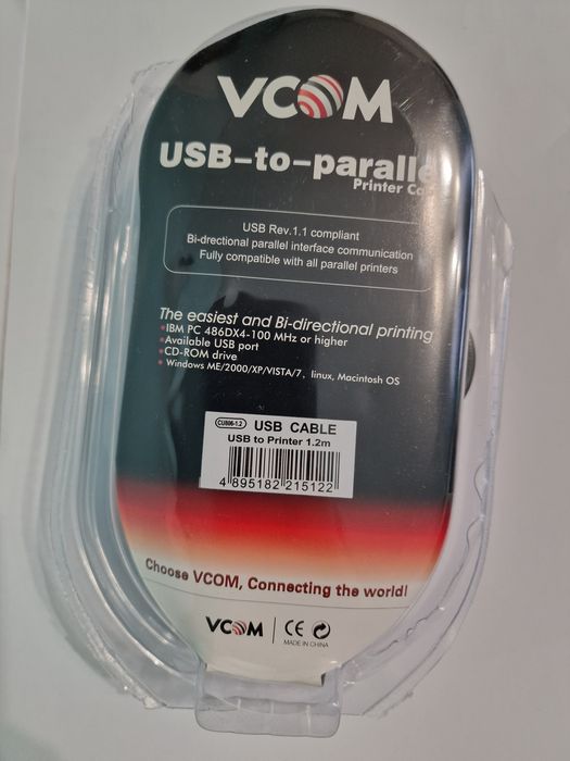 Кабел VCOM USB-to-Parallel (Принтерен кабел)