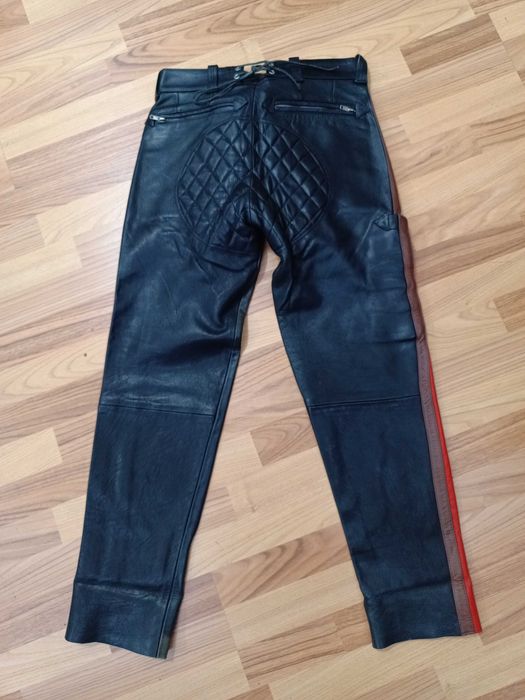 Pantaloni moto piele naturala model clasic