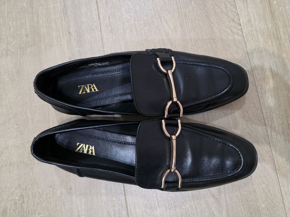 Мокасини Zara естествена кожа