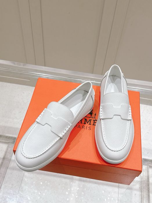 Mocasini Hermes White Originali ! Premium Luxury -Piele naturala 100% -Colectia