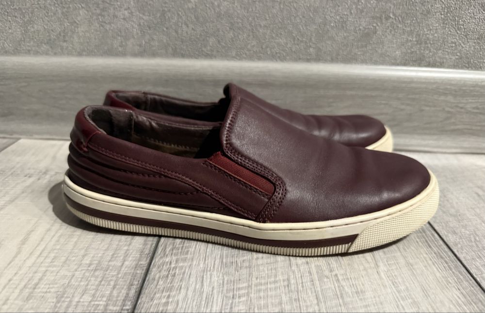 Кеды обувь кожа бордовые