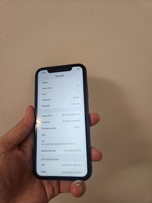Vand Iphone 11 Black 128 GB