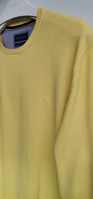 Pulover bărbați Christian Berg mărimea L 100%bumbac galben lemon