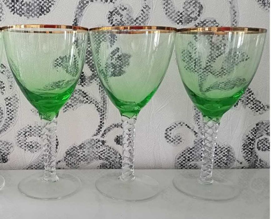 Богемия,  1970-е, Чехословакия, набор из 3 бокалов для вина, в идеале